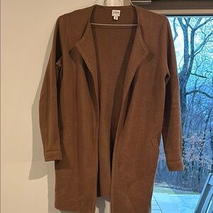 J. Crew Women's collarless Brown Sweater- blazer - XS